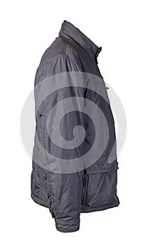 Men`s jacket in a hood isolated on a white background. Windbreaker jacket