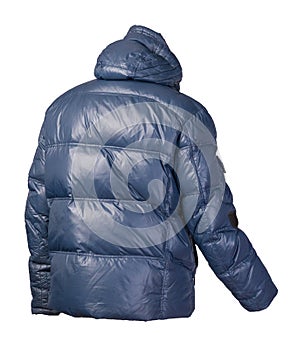 Men`s jacket in a hood isolated on a white background. Windbreaker jacket