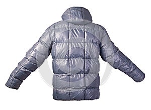 Men`s jacket in a hood isolated on a white background. Windbreaker jacket