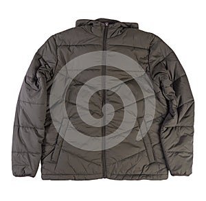 Men`s jacket in a hood isolated on a white background. Windbreaker jacket