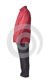 Men`s jacket and pants isolated on white background