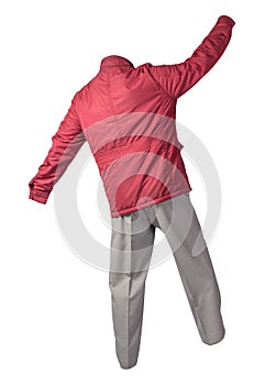 Men`s jacket and pants isolated on white background