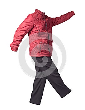 Men`s jacket and pants isolated on white background