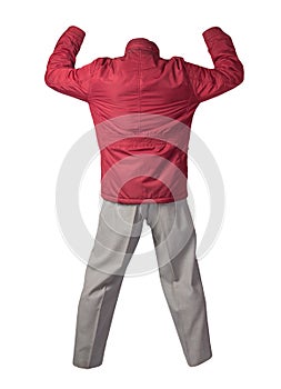 Men`s jacket and pants  isolated on white background