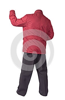 Men`s jacket and pants isolated on white background