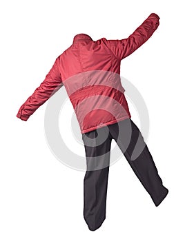 Men`s jacket and pants isolated on white background