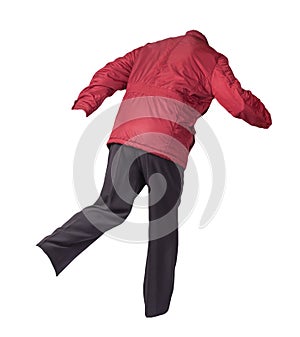 Men`s jacket and pants isolated on white background