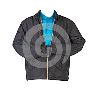 Men`s  jacket and  shirt isolated on white background. fashionable casual wear