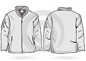 Men's jacket or sweatshirt template with zipper photo