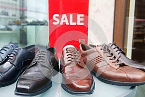 Men's Leather Shoes Sale Display