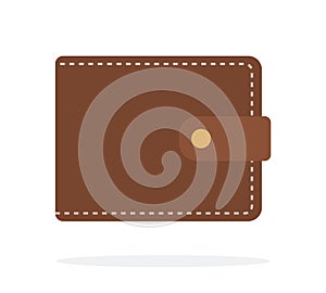 Men`s leather wallet vector flat isolated