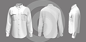 Men`s long sleeve military shirt mockup