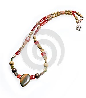 Men's necklace, natural semiprecious stones photo