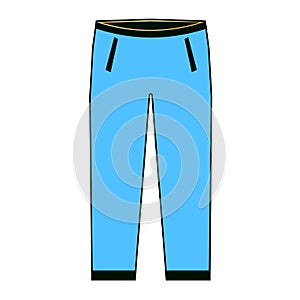 Men s pants - fashion element. Men s jeans. Trousers thin line illustration. Vector illustration.