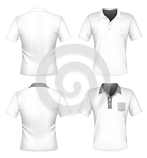 Men's polo shirt design template with pocket