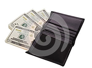 Men`s purse with money