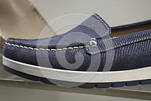 Men's shoe blue loafers