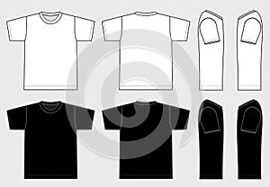 Men`s short-sleeve Tshirts illustration with side view / white,black photo