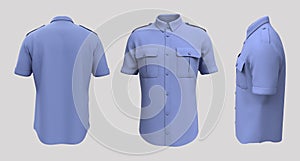 Men`s short sleeves military shirt mockup