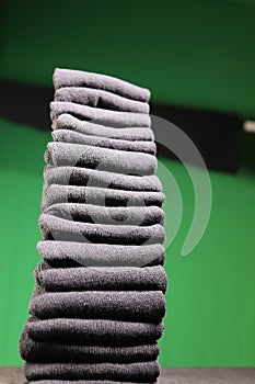 Men`s socks - close up angle  of black cotton knit