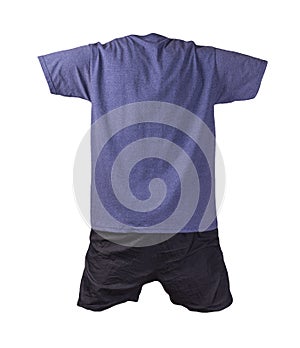 Men`s sports shorts and t-shirt isolated on white background