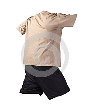 Men`s sports shorts and t-shirt isolated on white background