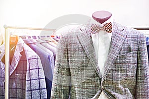 Men`s suits in store