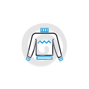 Men`s sweatshirt vector thin line stroke icon. Men`s sweatshirt outline illustration, linear sign, symbol concept.