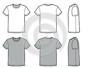 Men`s t shirt for Template. Vector fashion casual clothes for men flat style illustration isolated on white