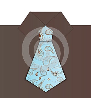 Men\'s Tie and Shirt Collar vector illustration