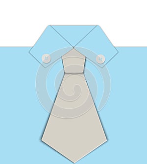 Men\'s Tie and Shirt Collar vector illustration