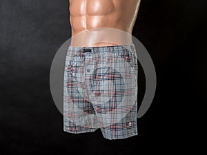 Men`s underpants on a mannequin. On an isolated