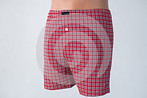 Men`s underpants on a mannequin. On an isolated background
