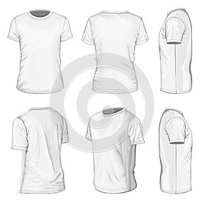 Men's white short sleeve t-shirt design templates