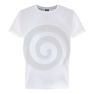 Men s White Short Sleeve T-Shirt Design Templates Isolated On A White Background. Vector Illustration