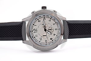Men`s wristwatch on a white background