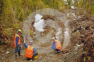 Seismic reflective survey photo