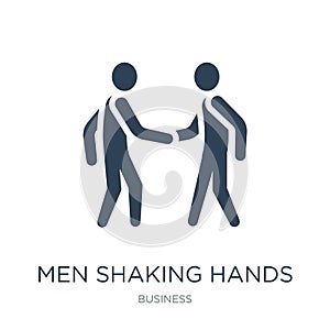 men shaking hands icon in trendy design style. men shaking hands icon isolated on white background. men shaking hands vector icon