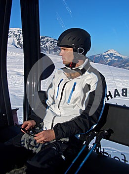 Men in ski cabin