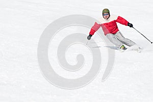 Men skiing