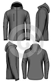 Men softshell jacket vector illustration