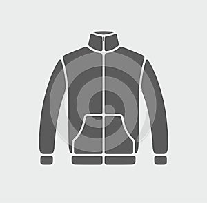 Men sport jacket solid icon on a background. Black symbol sign.