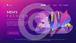 Men style and fashion concept landing page.