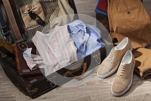 Men suede shoes, accessories, fashionable clothing