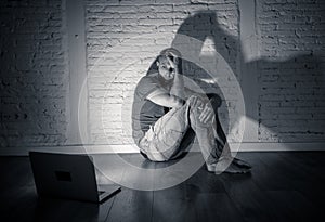 Men suffering Internet cyber bullying