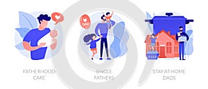 Men taking paternity leave abstract concept vector illustrations photo