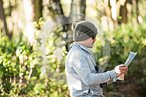 Men traveller going alone