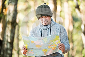 Men traveller going alone