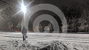 Men under street city lamp light