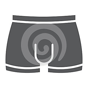 Men underware glyph icon, male and underwear, briefs sign, vector graphics, a solid pattern on a white background.